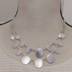 Silver/gray stacked necklace